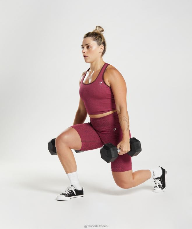 Gymshark adapter le short cycliste sans couture animal récif | brun cerise femmes 6HF2883